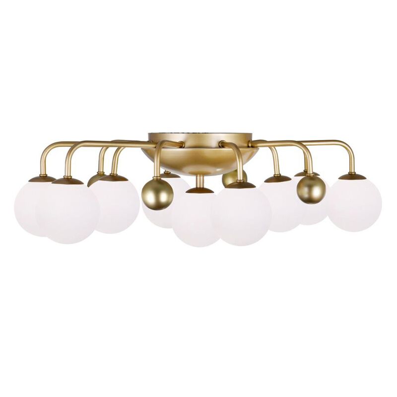 Element 9 Light Flush Mount With Sun Gold Finish