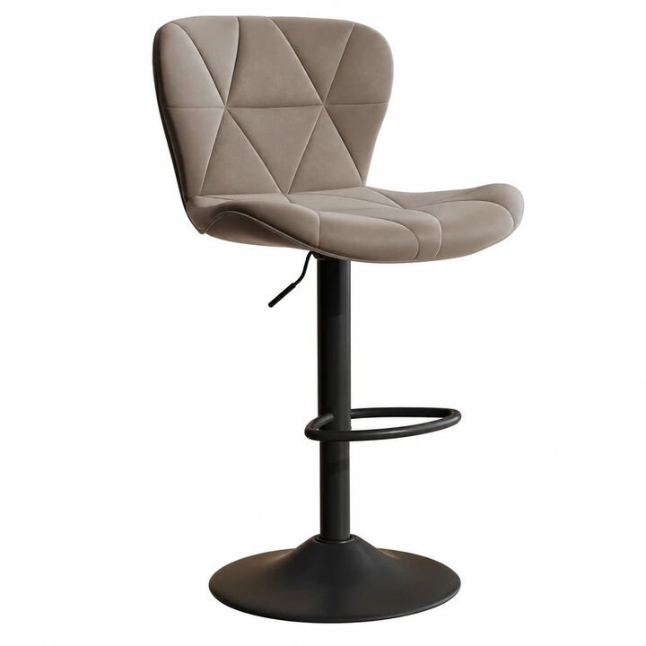 Faux Leather Swivel Bar Stools Set of 2, Adjustable Counter Height Kitchen Chairs, Iron Frame High Backrest 360&deg; Barstools for Kitchen Counter, Outdoor