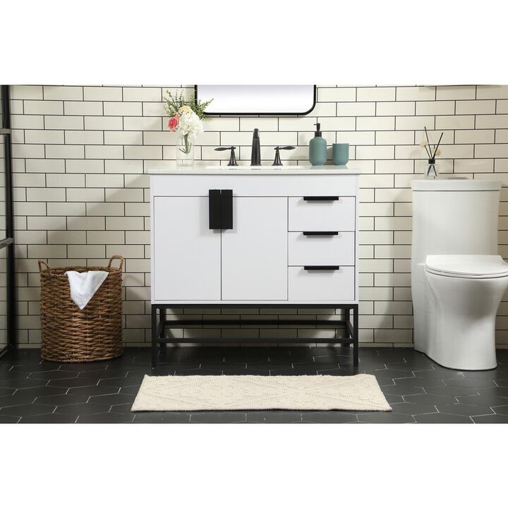 Elegant Kitchen and Bath 36 inch Single bathroom vanity in white