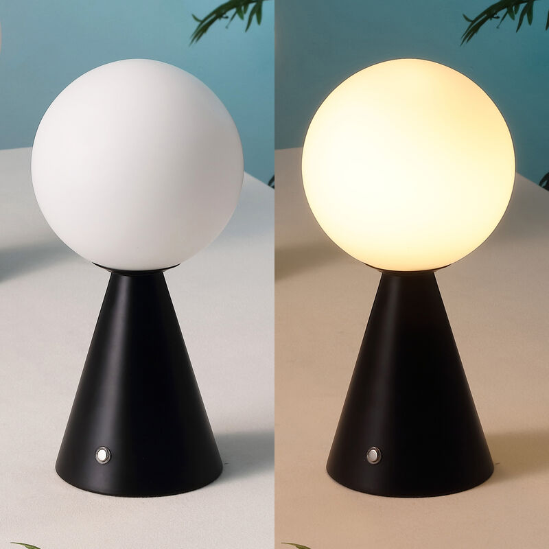 Macie 11.75" Modern Minimalist Globe Rechargeable/Cordless Dimmable Integrated LED Table Lamp with Touch Sensor