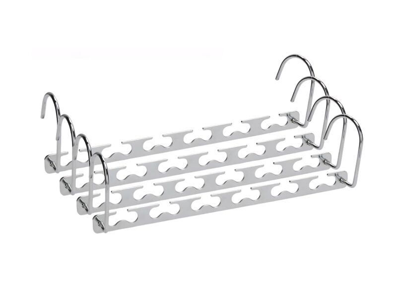 Metal Space-Saving Hangers for Clothes | 4-Pack, 6 Slots, 360&deg; Rotating Hooks image number 0