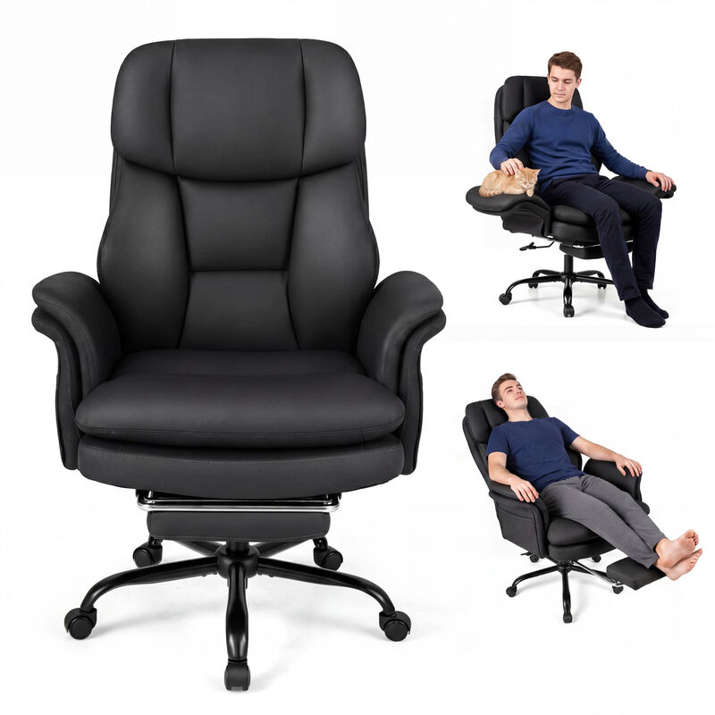 Ergonomic Cross Legged Office Chair Big and Tall with Retractable Footrest image number 6