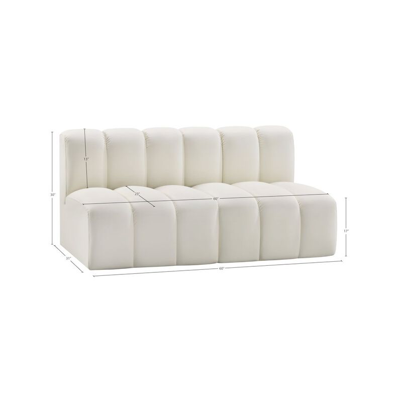 Meridian Furniture Arc Cream Vegan Leather Modular Sofa