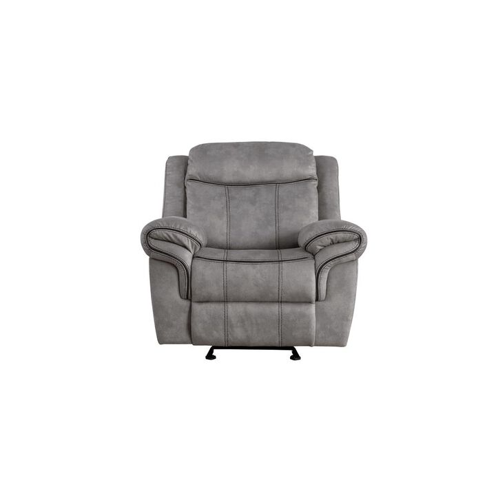 Acme Furniture Glider Recliner, 2-Tone Gray Velvet