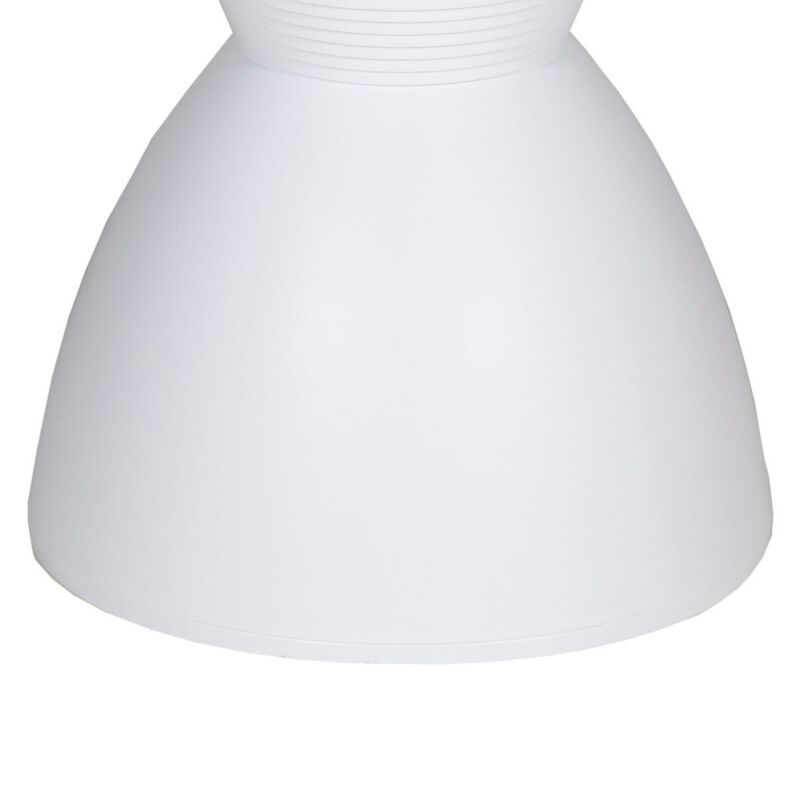 Hillary 17 Inch Side Table, Indoor Outdoor, Hourglass Shape, White Finish