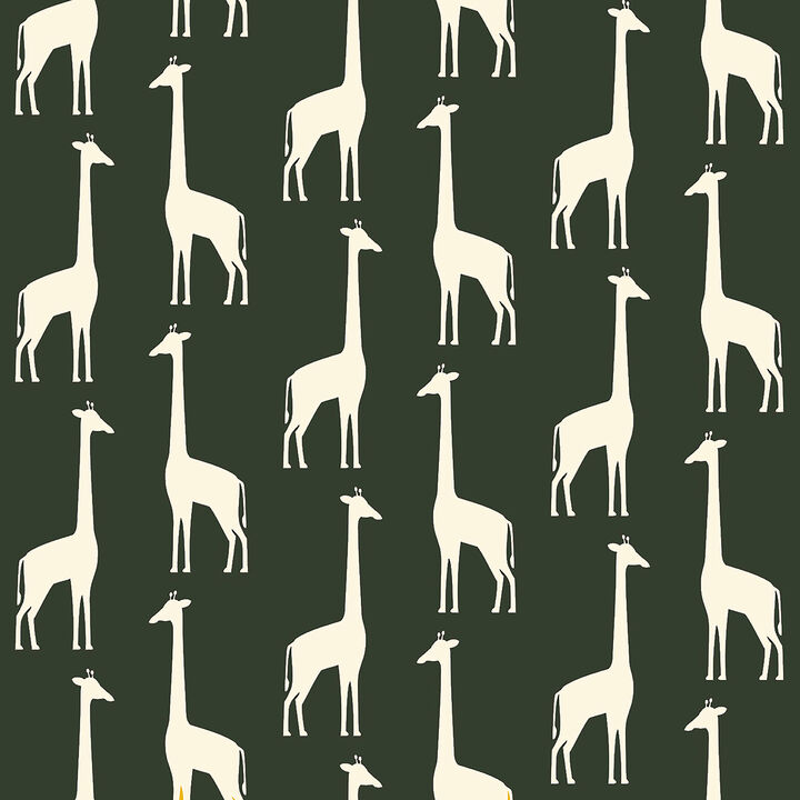 Vivi Green Giraffe Wallpaper