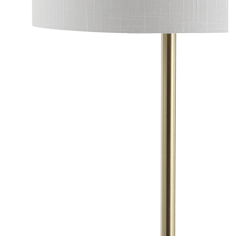 Luce Metal/Wood LED Floor Lamp with Table