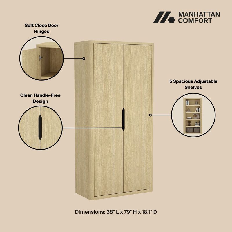 Rivington Neutral Bookcase Cabinet