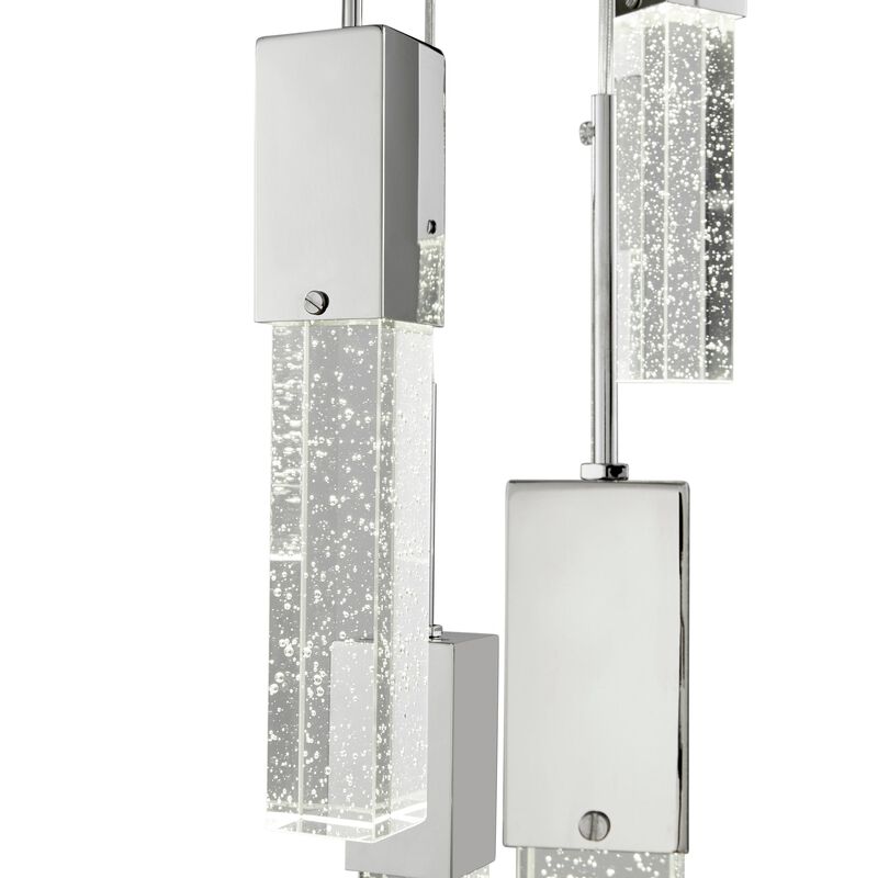 Sparkling Night Chandelier Chrome Metal and Acrylic 9 LED Light Dimmable