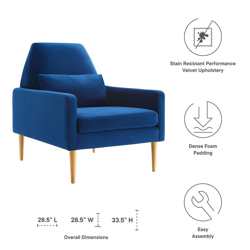Liliana Performance Velvet Armchair image number 3