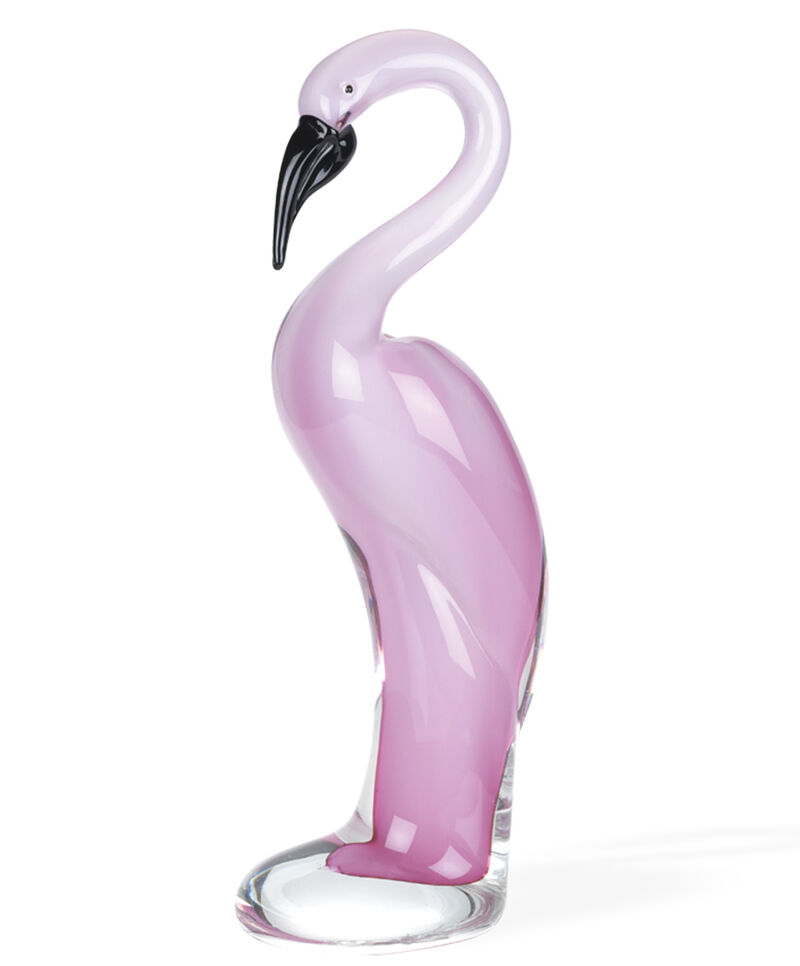 HomeRoots Murano Glass Flamingo Figurine Tabletop Sculpture image number 0