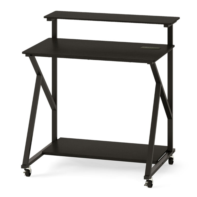 Compact Rolling Computer Desk with Power Outlets for Small Spaces image number 0