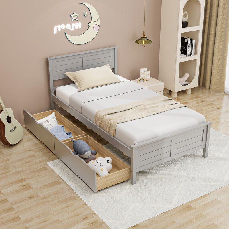 Space-Saving Bed Frame with Storage Drawers &ndash; Perfect for Organized Bedrooms image number 5