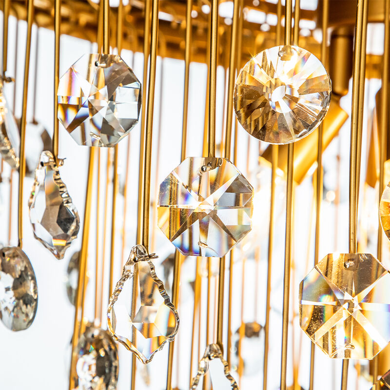 Mid-Century Modern Round Tiered Crystal Chandelier image number 4