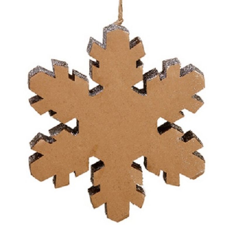 10" Country Rustic Silver Glittered Snowflake Christmas Ornament image number 1