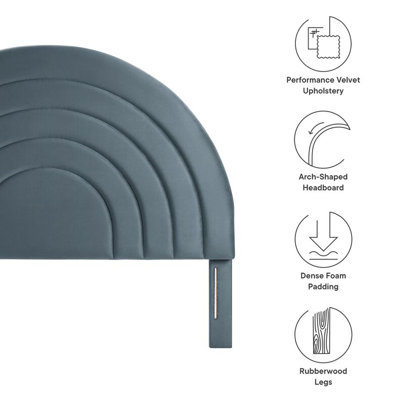 Solana Arched Performance Velvet King Headboard image number 3