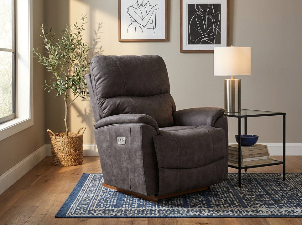 Trouper Ink Power Rocking Recliner with Adjustable Headrest