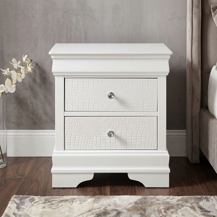 Virestiq Textured 2-Drawer Nightstand