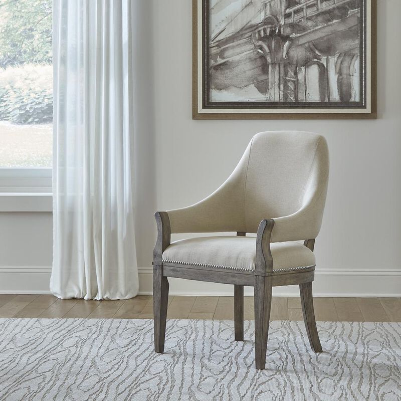 Liberty Furniture Uph Arm Chair (RTA) Traditional Brown in Havana Brown Finish image number 1