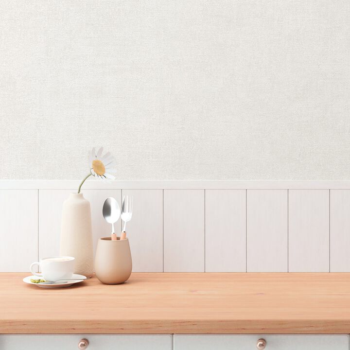 Hygge Home Plain Texture White Wallpaper GG82124
