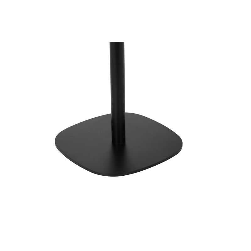 Liki 28 Inch Bistro Dining Table, Round Top and Base, Modern Black Metal