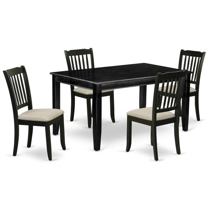 Dining Room Set Black, DUDA5-BLK-C