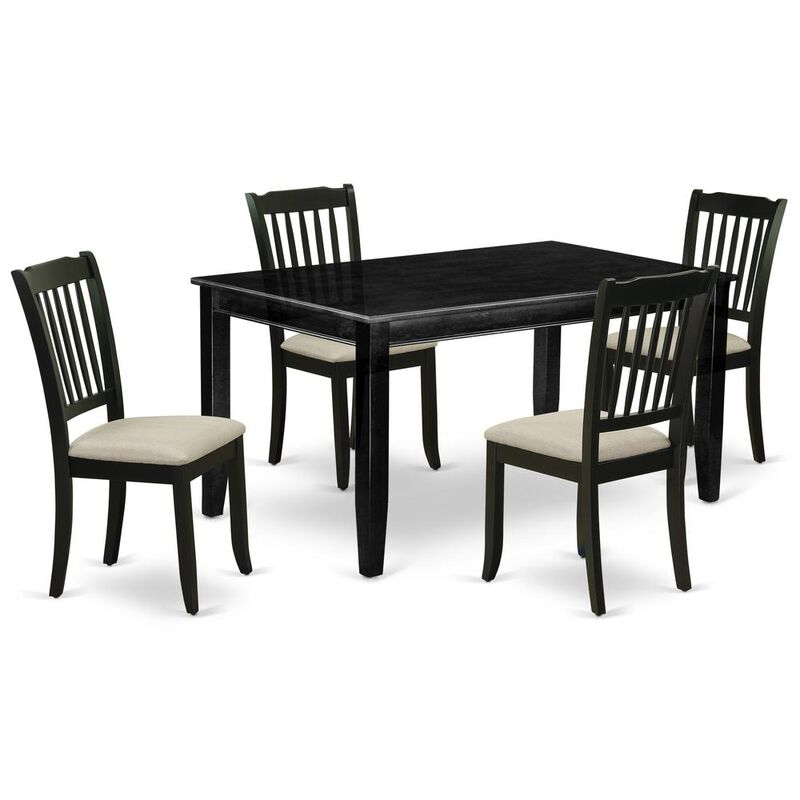 Dining Room Set Black, DUDA5-BLK-C