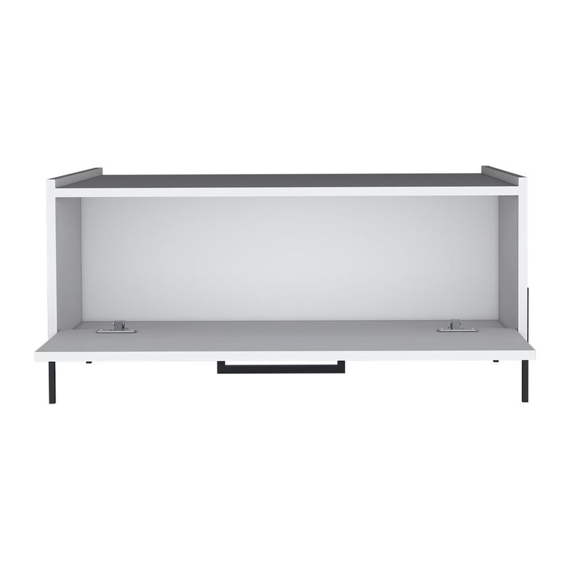 Juneau Coffee Table, 1 shelf, 4 legs, White