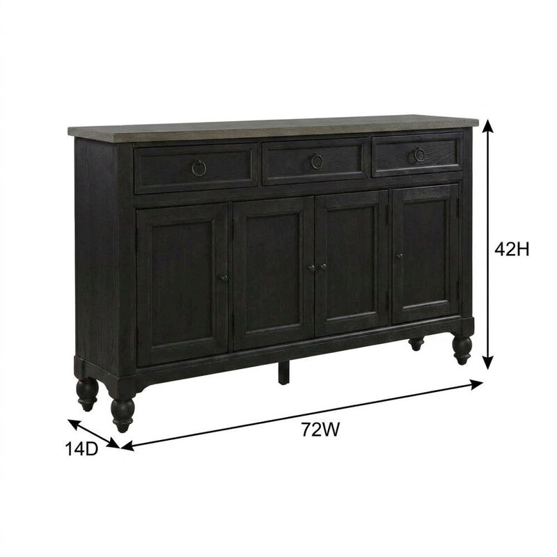 Liberty Furniture Farmhouse Hall Buffet Cabinet with Storage, Solid and Manufactured Wood, Brown image number 4