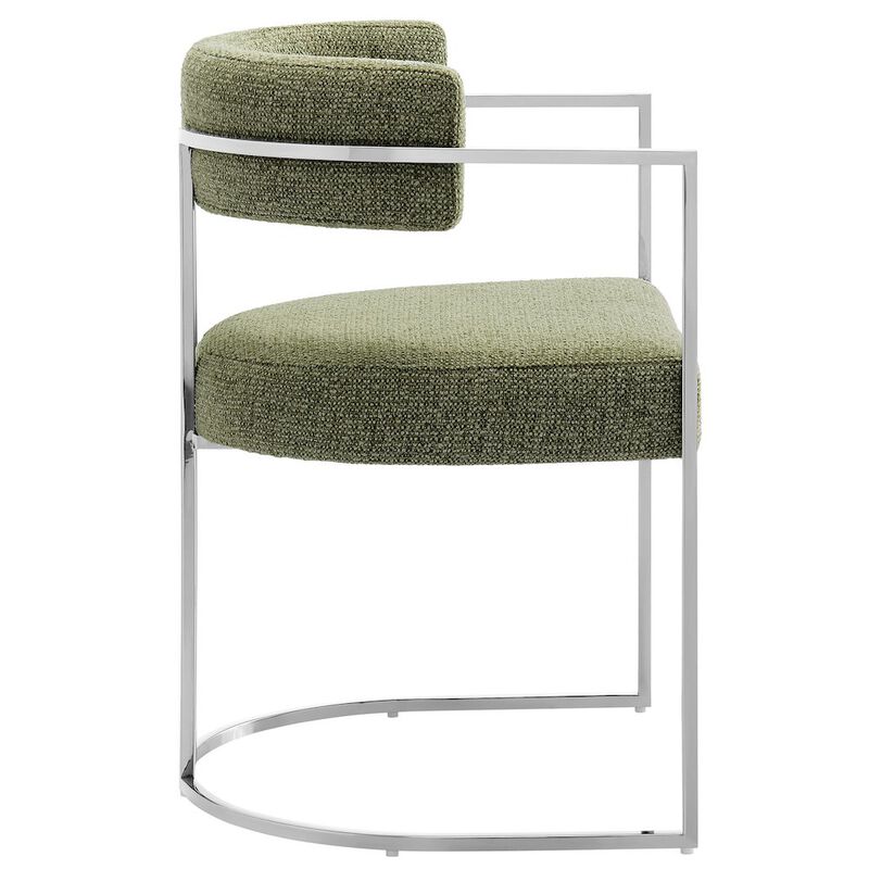 Modway Huron Curved Back Fabric and Metal Dining Accent Chair
