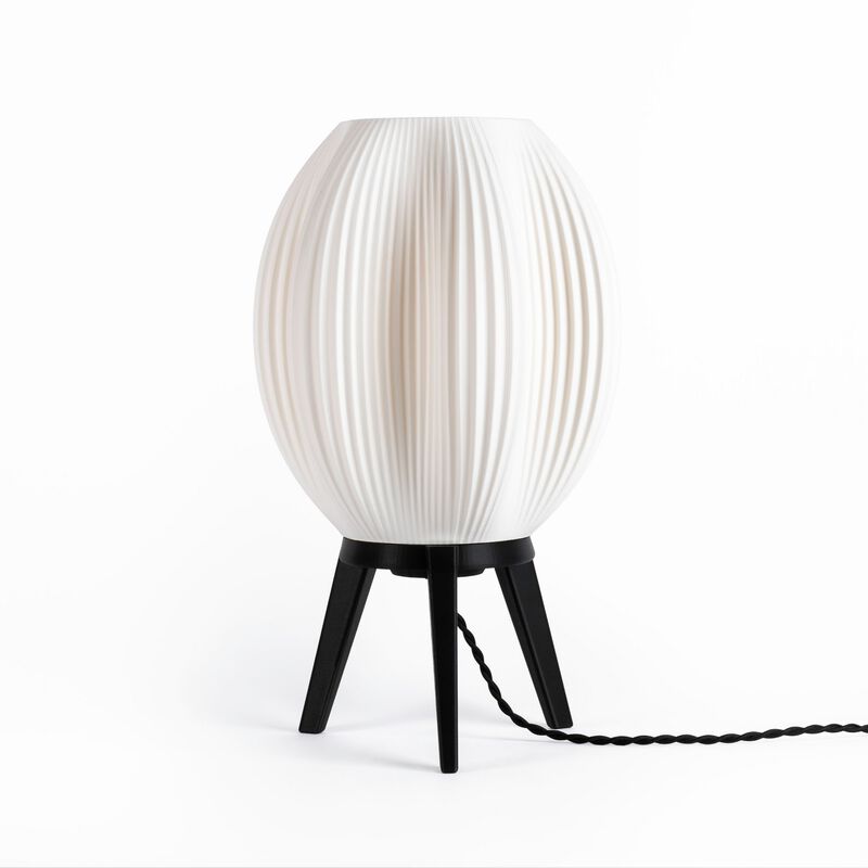Wavy Modern Contemporary Plant-Based PLA 3D Printed Dimmable LED Table Lamp