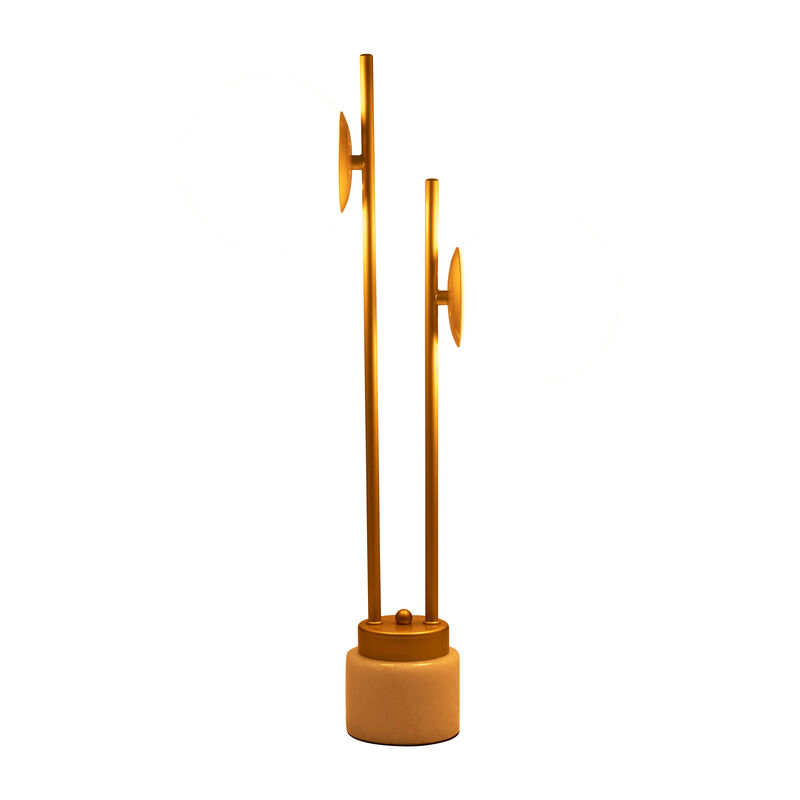 Glass/brass 23" Double Diffuser Table Lamp, Gold image number 1