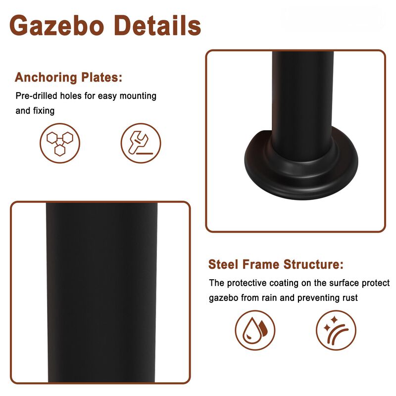 MONDAWE 10 x 13 ft Soft Top Outdoor Patio Gazebo Tent Canopy with Included Curtains Ventilated Double Roof, Beige