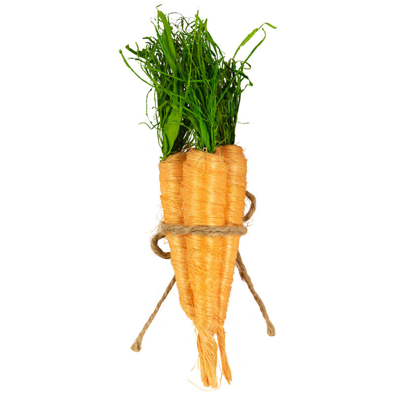 Straw Carrot Easter Decorations - 9"- Orange and Green - Set of 3