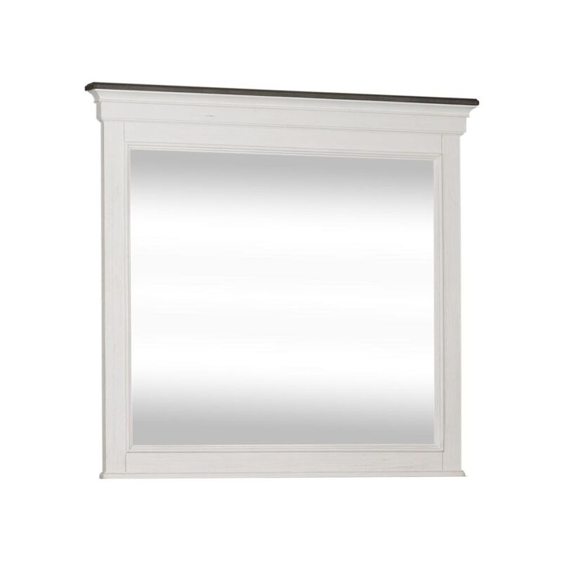 Liberty Furniture Allyson Park Dresser & Mirror in Wirebrushed White w/ Charcoal Top image number 3