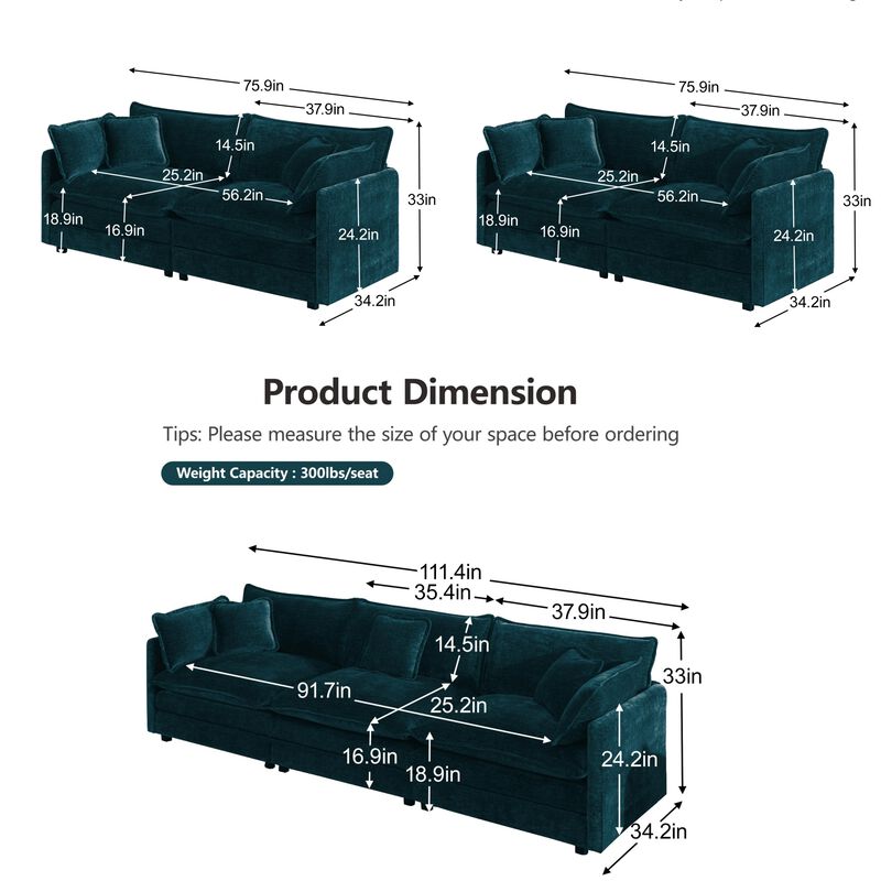 Funpul Living Room Sofa Set image number 7
