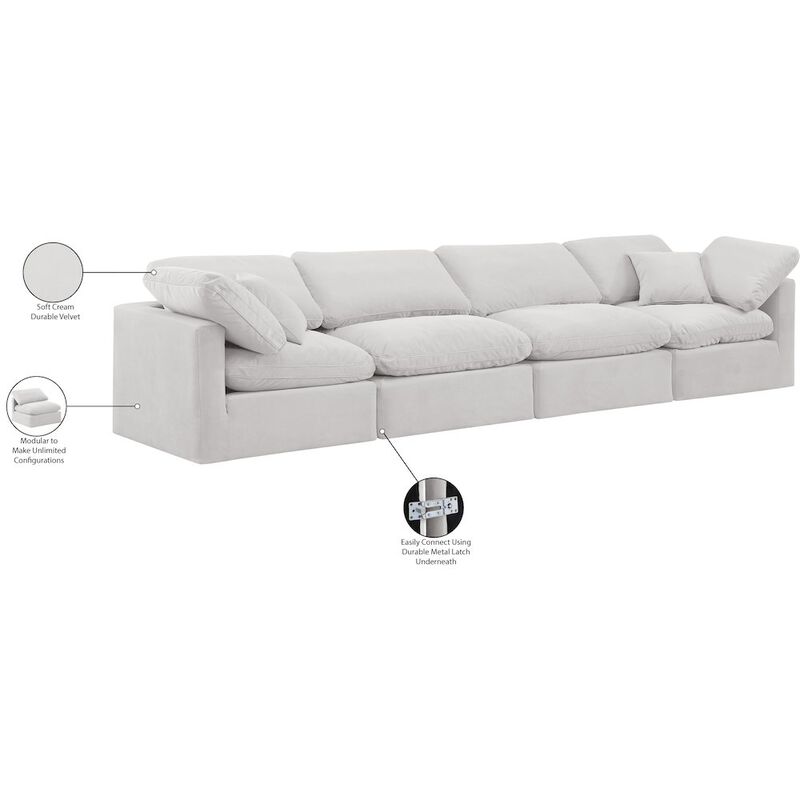 Meridian Furniture Indulge Cream Velvet Modular Sofa