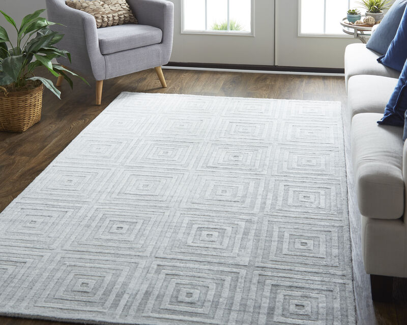 Redford 8670F White/Silver 2' x 3' Rug image number 2