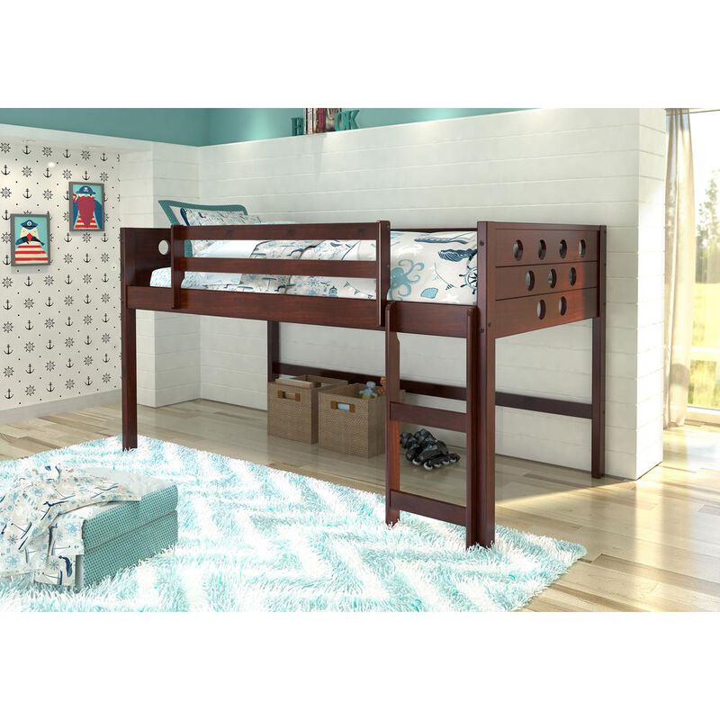 Donco Kids Circles Low Loft Bed, Dark Cappuccino