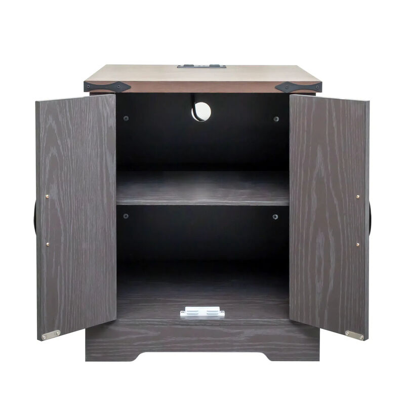 Merax Versatile Side Table End Table with Charging Statio