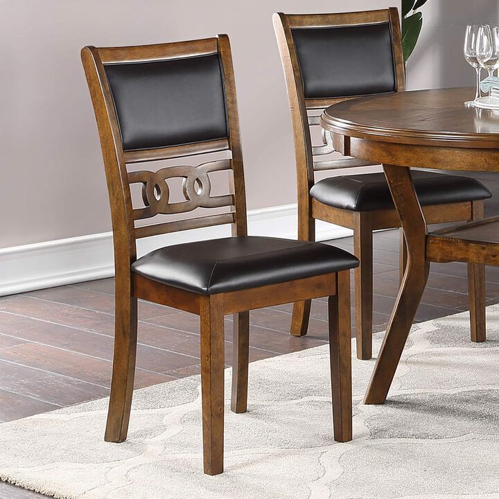 Streamdale Walnut Finish Dining Chairs Set of 2