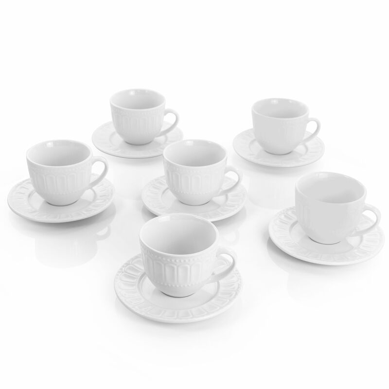 Elama Charlotte 6 Piece Mug Set in White