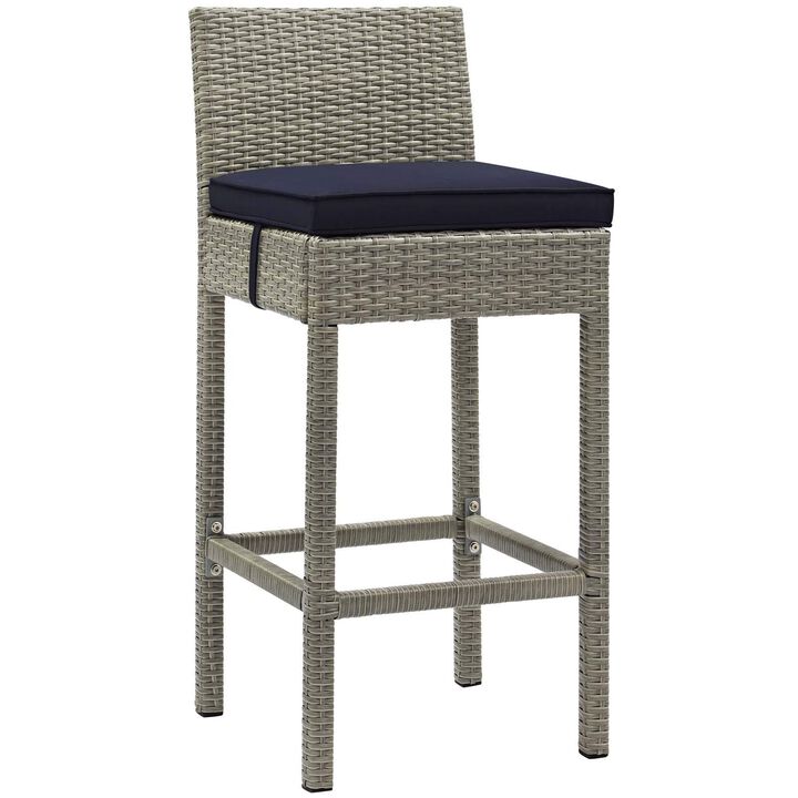 Modway EEI-3604-LGR-PER Conduit Outdoor Patio Wicker Rattan Bar Stools, Set of 2, Light Gray Peridot
