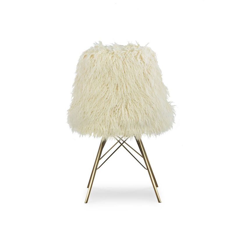Linon Remy Flokati Chair With Gold Metal Base image number 2