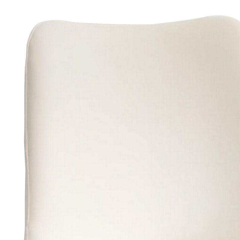 Zini 25 Inch Cushioned Dining Chair, Set of 2, White, Black, Gold Metal - Benzara