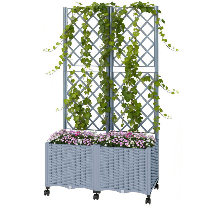 Hivvago Mobile Self-Watering Raised Planter with Trellis