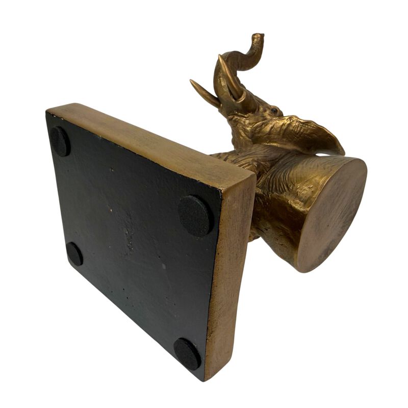 Elephant Bookends Set Of 2 Antique Copper Resin Decorative Book Holders image number 2