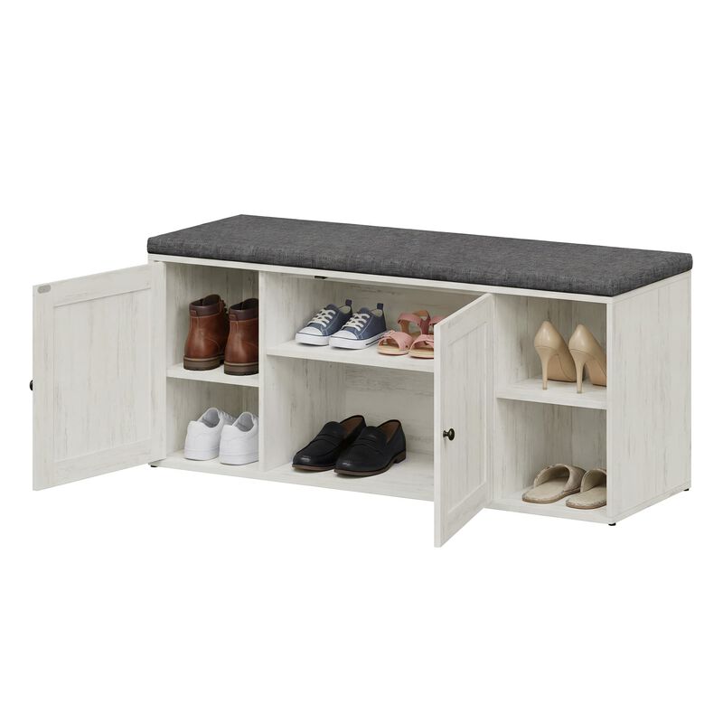 Storage Bench with Door Shoe Cabinet for Entryway Organization image number 7