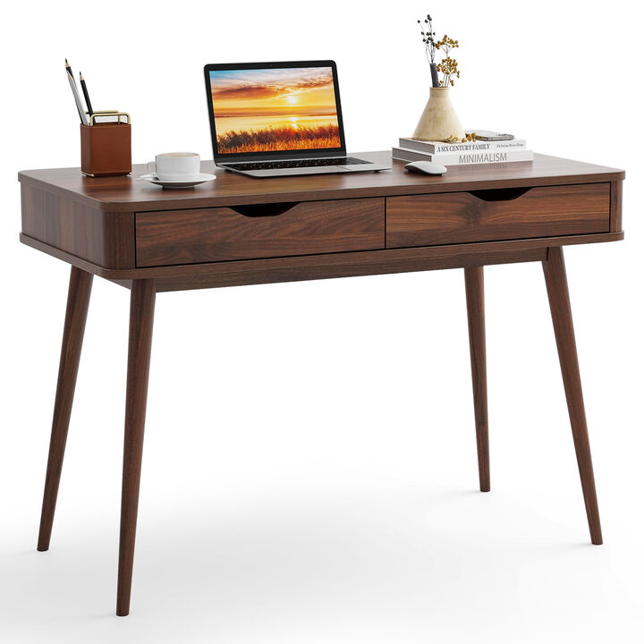Minimalist Computer Desk with Dual Drawers &ndash; Compact Table for Small Areas