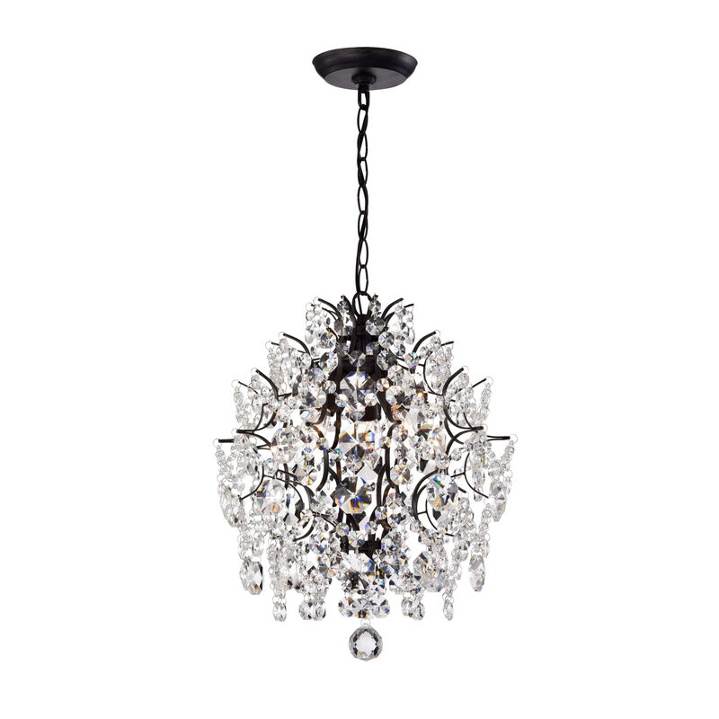 Eleanor Antique Black 3-light Crystal Chandelier - Antique Black image number 0